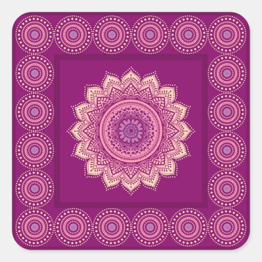 Indianerschmuck Quadratischer Aufkleber (Vorderseite)