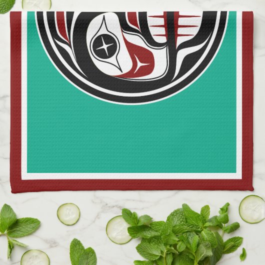 Indianerschwarz-Haida-Schädel Geschirrtuch (Gefaltet)