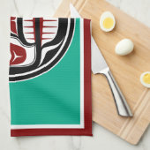 Indianerschwarz-Haida-Schädel Geschirrtuch (Viertel Falte)