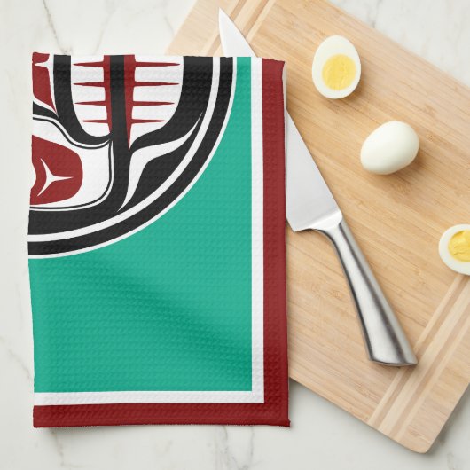 Indianerschwarz-Haida-Schädel Geschirrtuch (Viertel Falte)