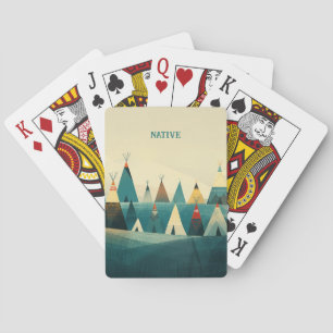 Indianerstamm-Zelte Spielkarten