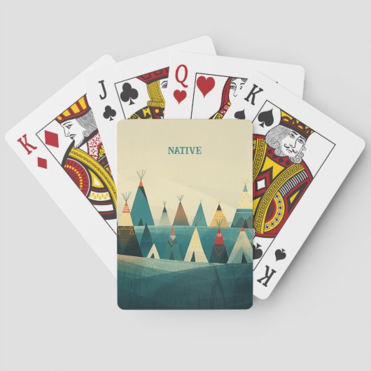 Indianerstamm-Zelte Spielkarten (Rückseite)