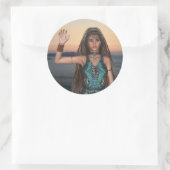 Indianersticker Runder Aufkleber (Tasche)