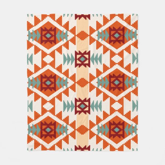 Indianerstil Geometrie nahtlos Fleecedecke (Vorderseite)