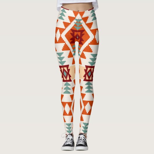 Indianerstil Geometrie nahtlos Leggings (Vorderseite)