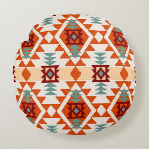 Indianerstil Geometrie nahtlos Rundes Kissen