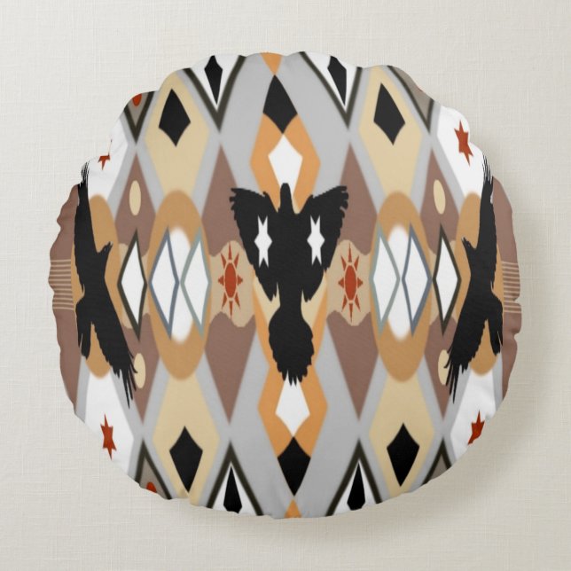 Indianerstück Rundes Kissen (Vorderseite)
