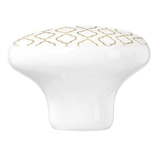 Indianertheater Gold & White Arabian Keramikknauf (Seitenansicht)