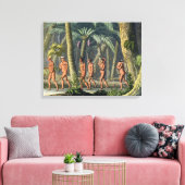 Indianertribesmen in ihrem Wald, fr Leinwanddruck (Insitu (Wohnzimmer))