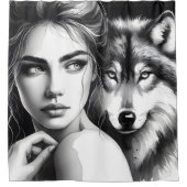 Indianerverbände mit edlem Wolf Duschvorhang (Vorderseite)