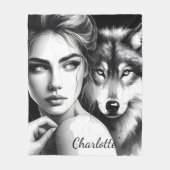 Indianerverbände mit edlem Wolf Fleecedecke (Vorderseite)