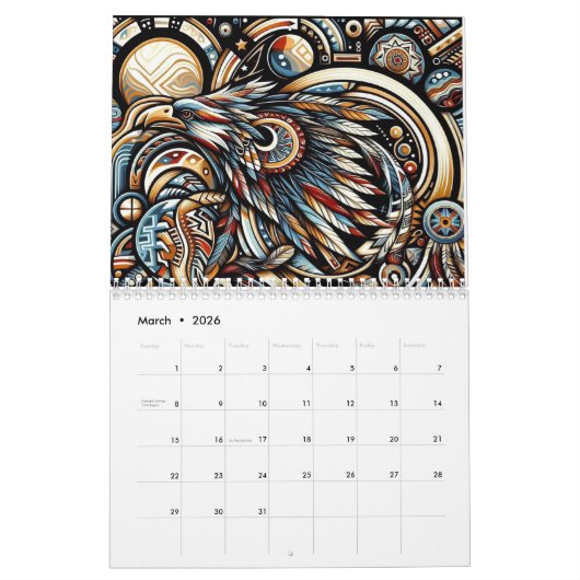 Indianervögel Kalender (Mär 2026)