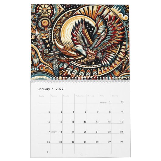 Indianervögel Kalender (Jan 2027)