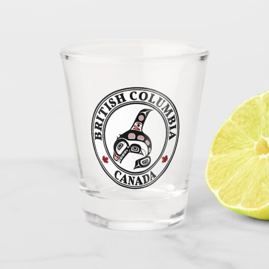 Indianerwal Red Haida Orca Killer Schnapsglas (Vorderseite)