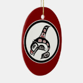 Indianerwal Red Schwarz-weiß Haida Killer Keramik Ornament (Rechts)