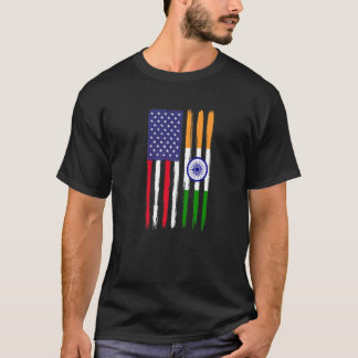 Indianerwurzeln Halbamerikanische Flagge Patriotis T-Shirt