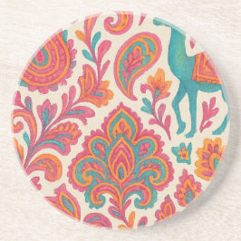 indianisch-böhmische Sinti und Roma-Stil Aquarell Getränkeuntersetzer