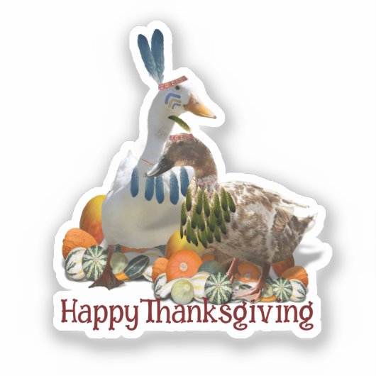 Indianische Enten Thanksgiving  Aufkleber (Vorderseite)