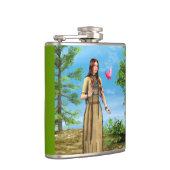 Indianische Frau Waldvogel-Kunst Flachmann (Rechts)