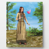 Indianische Frau Waldvogel-Kunst Fotoplatte (Vorderseite)