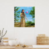 Indianische Frau Waldvogel Kunst Poster (Küche)