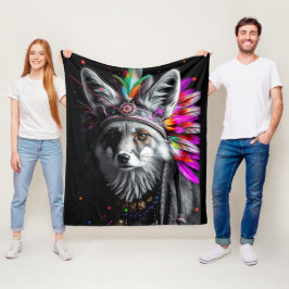 Indianische Fuchs-Kunst Fleecedecke