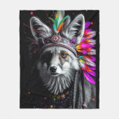 Indianische Fuchs-Kunst Fleecedecke (Vorderseite)