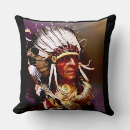 Indianische "Kiowa-Häuptling"-Kunst Kissen