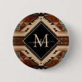 Indianische Kultur der Ureinwohner Boho-Stil Monog Button (Vorderseite)