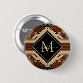 Indianische Kultur der Ureinwohner Boho-Stil Monog Button (Vorne & Hinten)