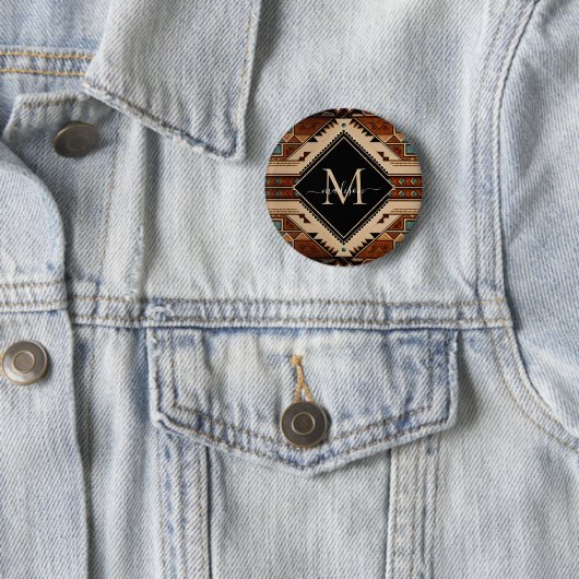 Indianische Kultur der Ureinwohner Boho-Stil Monog Button (Beispiel)