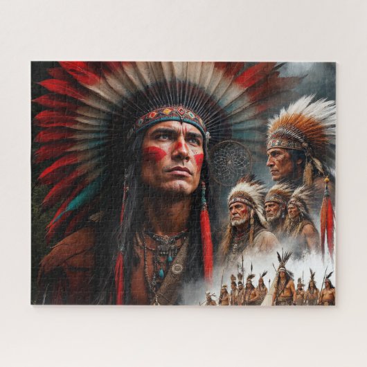 Indianische Männer Puzzle (Horizontal)