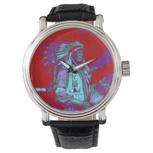 Indianische Pop-Art Armbanduhr