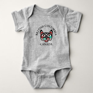 Indianische Rot Schwarz Grün Haida Kunst Katze Baby Strampler