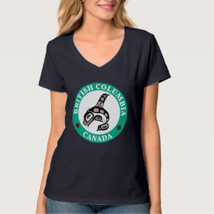 Indianische Rot-Schwarz-Kunst Orca Schwertwal T-Shirt