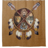 Indianische Tiere Duschvorhang (Vorderseite)