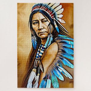 Indianische Ureinwohnerin Schamanin Puzzle