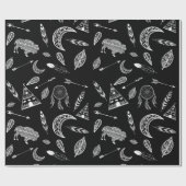 Indianische weiße Symbole Geschenkpapier (Flach)