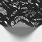 Indianische weiße Symbole Geschenkpapier (Ecke)
