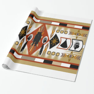 Indianischer Bären-Clan-Wrapping Paper Geschenkpapier