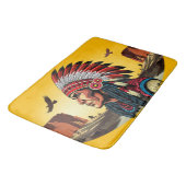 Indianischer Chef der wilden Landschaft Sunset Badematte (Schrägansicht)