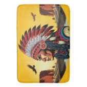 Indianischer Chef der wilden Landschaft Sunset Badematte (Vorderseite Vertikal)