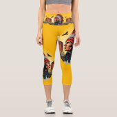Indianischer Chef der wilden Landschaft Sunset Capri Leggings (Vorderseite)