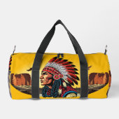 Indianischer Chef der wilden Landschaft Sunset Duffle Bag (Rückseite)