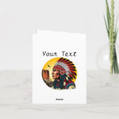 Indianischer Chef der wilden Landschaft Sunset Einladung (Rückseite)