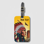 Indianischer Chef der wilden Landschaft Sunset Gepäckanhänger (Vorderseite Vertikal)