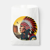 Indianischer Chef der wilden Landschaft Sunset Geschenktütchen (Vorderseite)
