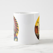 Indianischer Chef der wilden Landschaft Sunset Jumbo-Tasse (Vorderseite)