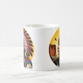 Indianischer Chef der wilden Landschaft Sunset Kaffeetasse (Mittel)