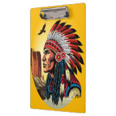 Indianischer Chef der wilden Landschaft Sunset Klemmbrett (Links)